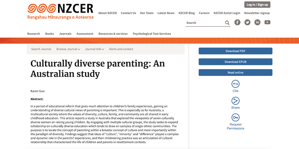 NZCER - Culturally Diverse Parenting